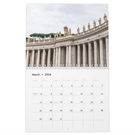 Vaticaanstad kalender 2026 (Mar 2026)
