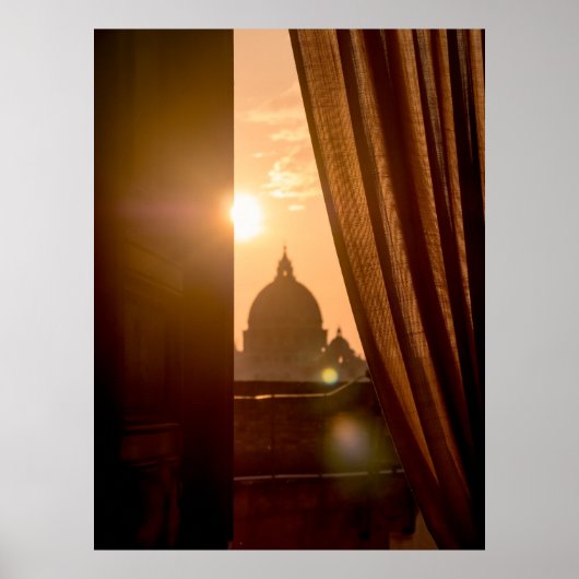 Vaticaanstad op zonsondergang poster (Voorkant)