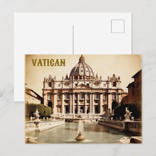 Vaticaanstad Reizen Art Vintage Briefkaart (Voorkant / Achterkant)