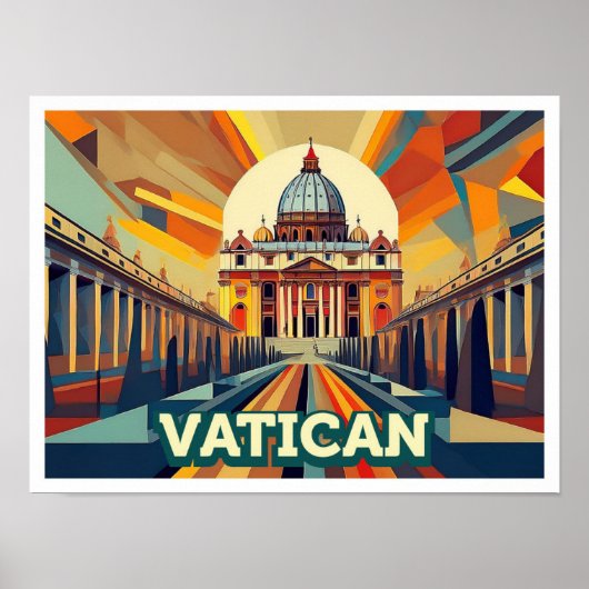 Vaticaanstad Reizen artistiek kleurrijk Poster (Voorkant)