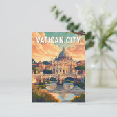 Vaticaanstad Reizen Kunst Vintage Briefkaart (Staand voorkant)