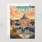 Vaticaanstad Reizen Kunst Vintage Briefkaart (Voorkant / Achterkant)