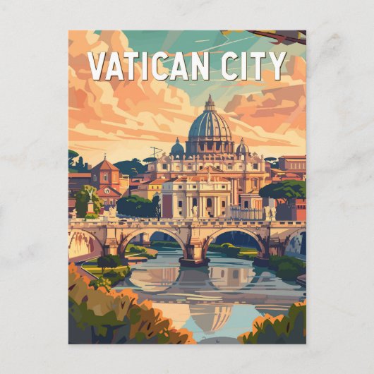 Vaticaanstad Reizen Kunst Vintage Briefkaart (Voorkant)