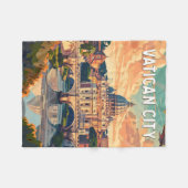 Vaticaanstad Reizen Kunst Vintage Fleece Deken (Voorkant (Horizontaal))