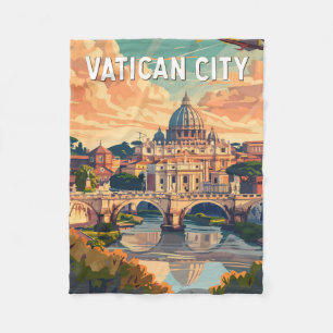 Vaticaanstad Reizen Kunst Vintage Fleece Deken