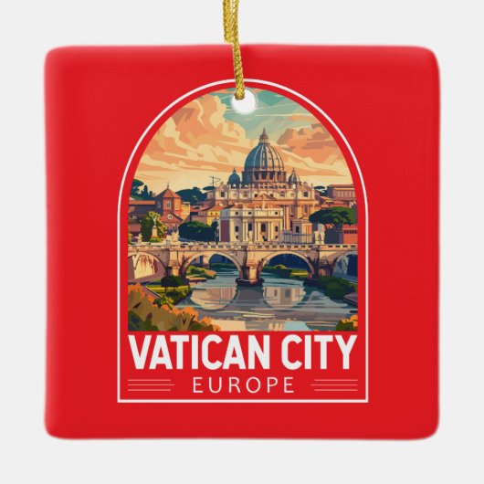 Vaticaanstad Reizen Kunst Vintage Keramisch Ornament (Voorkant)