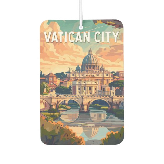 Vaticaanstad Reizen Kunst Vintage Luchtverfrisser (Voorkant)