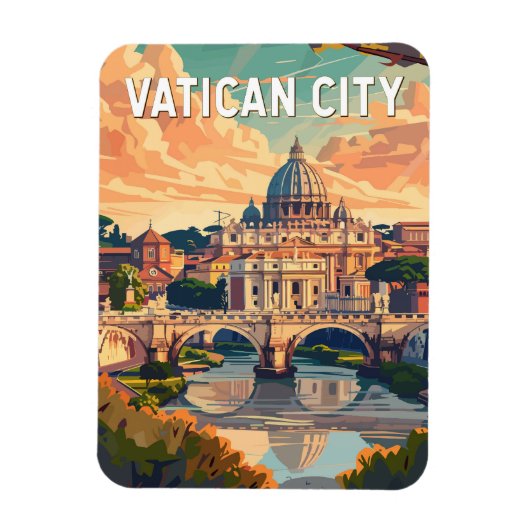Vaticaanstad Reizen Kunst Vintage Magneet (Verticaal)
