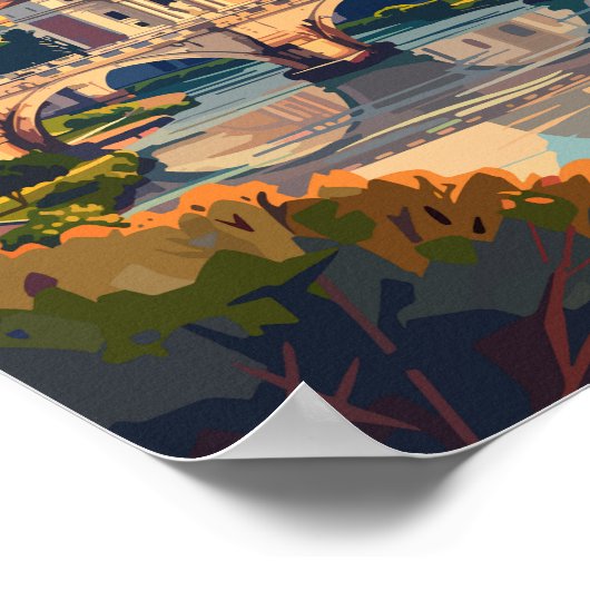 Vaticaanstad Reizen Kunst Vintage Poster (Hoek)