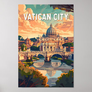Vaticaanstad Reizen Kunst Vintage Poster