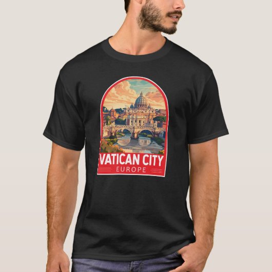 Vaticaanstad Reizen Kunst Vintage T-shirt (Voorkant)