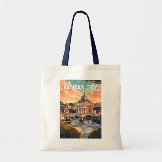 Vaticaanstad Reizen Kunst Vintage Tote Bag (Voorkant)