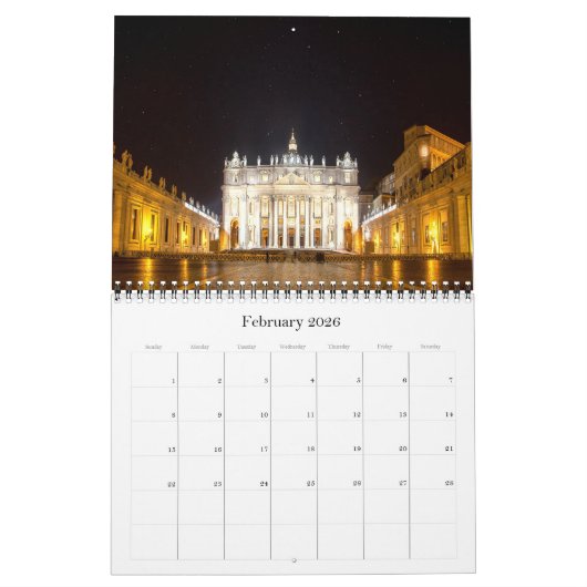 Vaticaanstad - Rome - Italië - Kalender (Feb 2026)