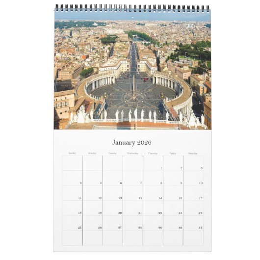 Vaticaanstad - Rome - Italië - Kalender (Jan 2026)