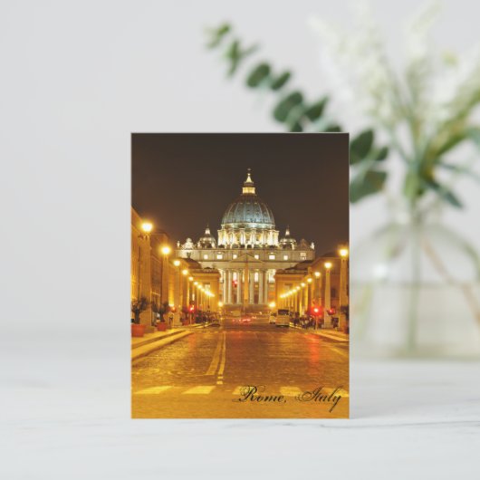 Vaticaanstad Rome, Italië 's nachts Briefkaart (Staand voorkant)