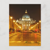 Vaticaanstad Rome, Italië 's nachts Briefkaart (Voorkant)