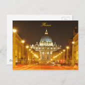 Vaticaanstad Rome, Italië 's nachts Briefkaart (Voorkant / Achterkant)