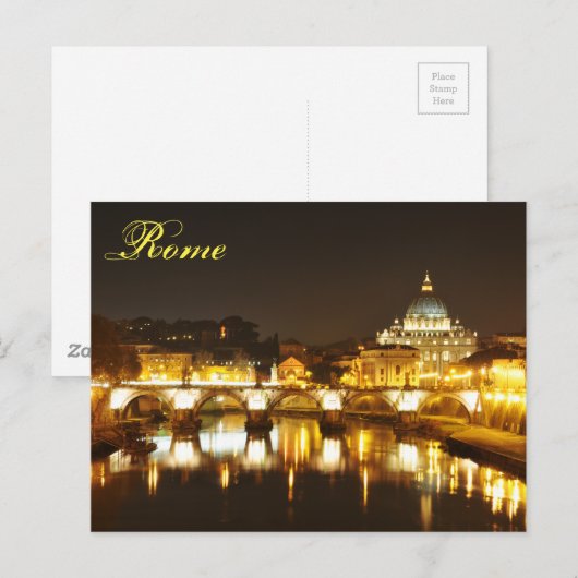 Vaticaanstad Rome, Italië 's nachts Briefkaart (Voorkant / Achterkant)