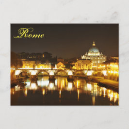 Vaticaanstad Rome, Italië 's nachts Briefkaart