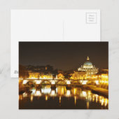 Vaticaanstad Rome, Italië 's nachts Briefkaart (Voorkant / Achterkant)