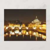 Vaticaanstad Rome, Italië 's nachts Briefkaart (Voorkant)