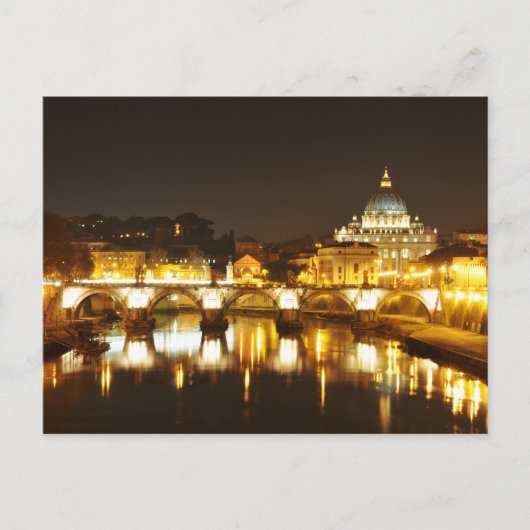 Vaticaanstad Rome, Italië 's nachts Briefkaart (Voorkant)