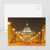 Vaticaanstad Rome, Italië 's nachts Briefkaart (Voorkant / Achterkant)