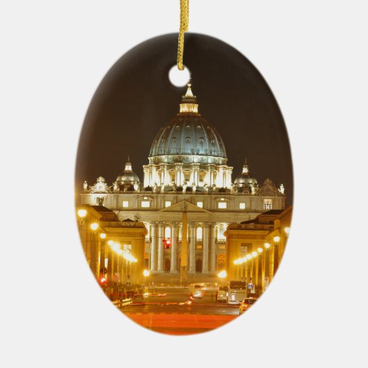 Vaticaanstad Rome, Italië 's nachts Keramisch Ornament (Voorkant)