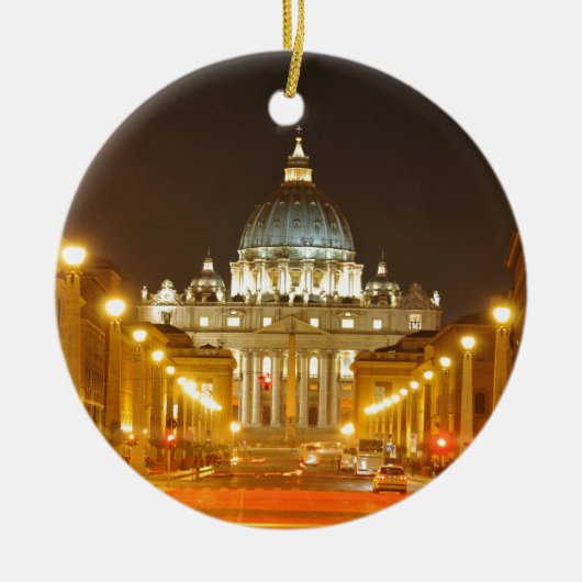 Vaticaanstad Rome, Italië 's nachts Keramisch Ornament (Voorkant)