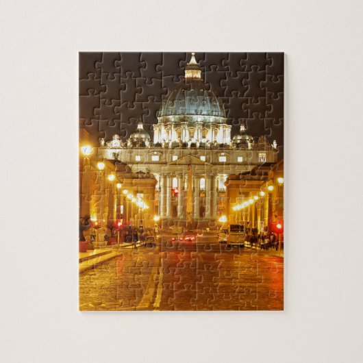 Vaticaanstad Rome, Italië 's nachts Legpuzzel (Verticaal)