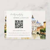 Vaticaanstad Rome Landschap QR Code RSVP Informatiekaartje (Voorkant)