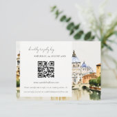 Vaticaanstad Rome Landschap QR Code RSVP Informatiekaartje (Staand voorkant)