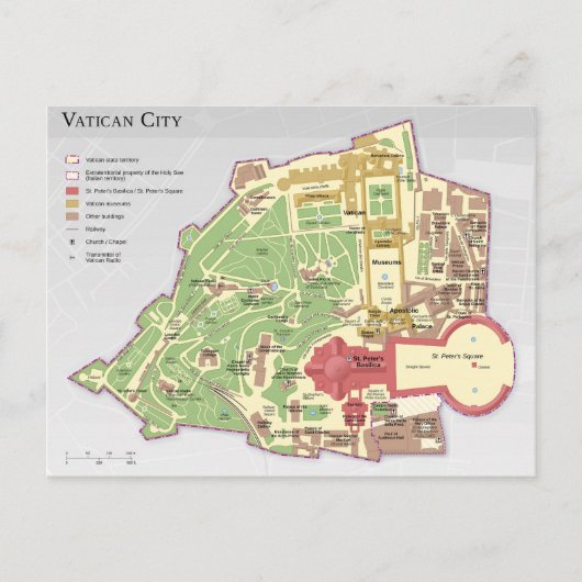 Vaticaanstad - Schema van opmaak Briefkaart (Voorkant)