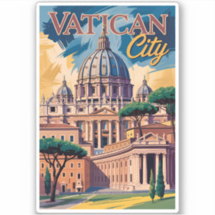 Vaticaanstad Schilderachtige Illustratie Reis Kuns Sticker