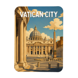 Vaticaanstad Sint-Pietersplein Illustratie Reizen Magneet