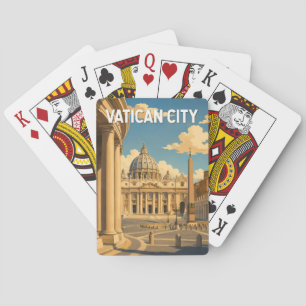 Vaticaanstad Sint-Pietersplein Illustratie Reizen Pokerkaarten