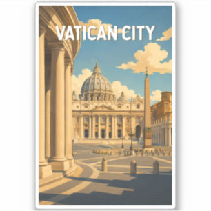 Vaticaanstad Sint-Pietersplein Illustratie Reizen Sticker