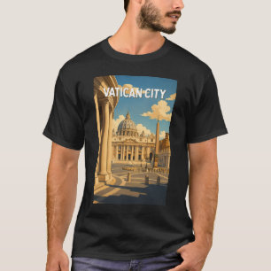 Vaticaanstad Sint-Pietersplein Illustratie Reizen T-shirt