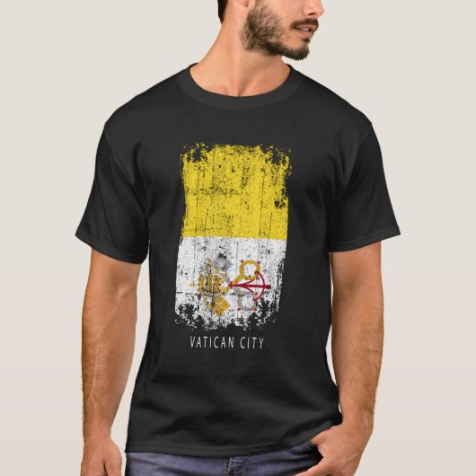 Vaticaanstad Souvenir Design - Vaticaanse vlag T-shirt (Voorkant)