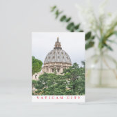 Vaticaanstad St.Peter's Basilica dome briefkaart (Staand voorkant)