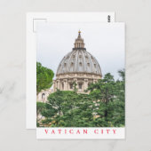 Vaticaanstad St.Peter's Basilica dome briefkaart (Voorkant / Achterkant)