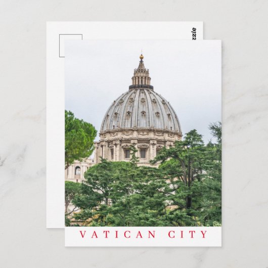 Vaticaanstad St.Peter's Basilica dome briefkaart (Voorkant / Achterkant)