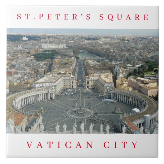 Vaticaanstad St.Peter's Square keramische tegel Tegeltje (Voorkant)