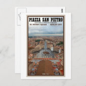 Vaticaanstad - St Peters Square Uitzicht Briefkaart (Voorkant / Achterkant)