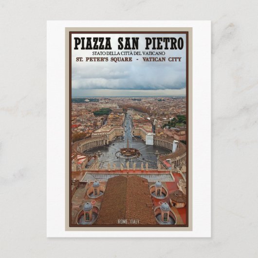Vaticaanstad - St Peters Square Uitzicht Briefkaart (Voorkant)
