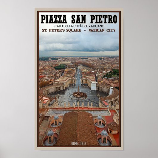 Vaticaanstad - St Peters Square Uitzicht Poster (Voorkant)
