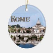 Vaticaanstad vanuit Tiber River    textROME Keramisch Ornament (Links)