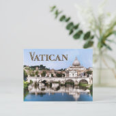 Vaticaanstad vanuit Tiber River    textVATICAN Briefkaart (Staand voorkant)