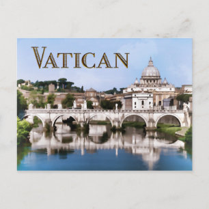 Vaticaanstad vanuit Tiber River    textVATICAN Briefkaart