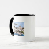 Vaticaanstad vanuit Tiber River textVATICAN Mok (Voorkant links)